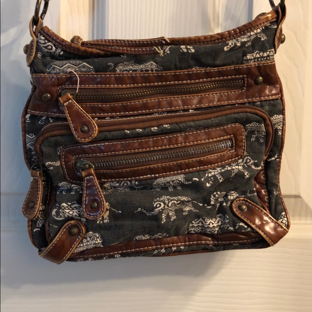 Elephant print cross body bag